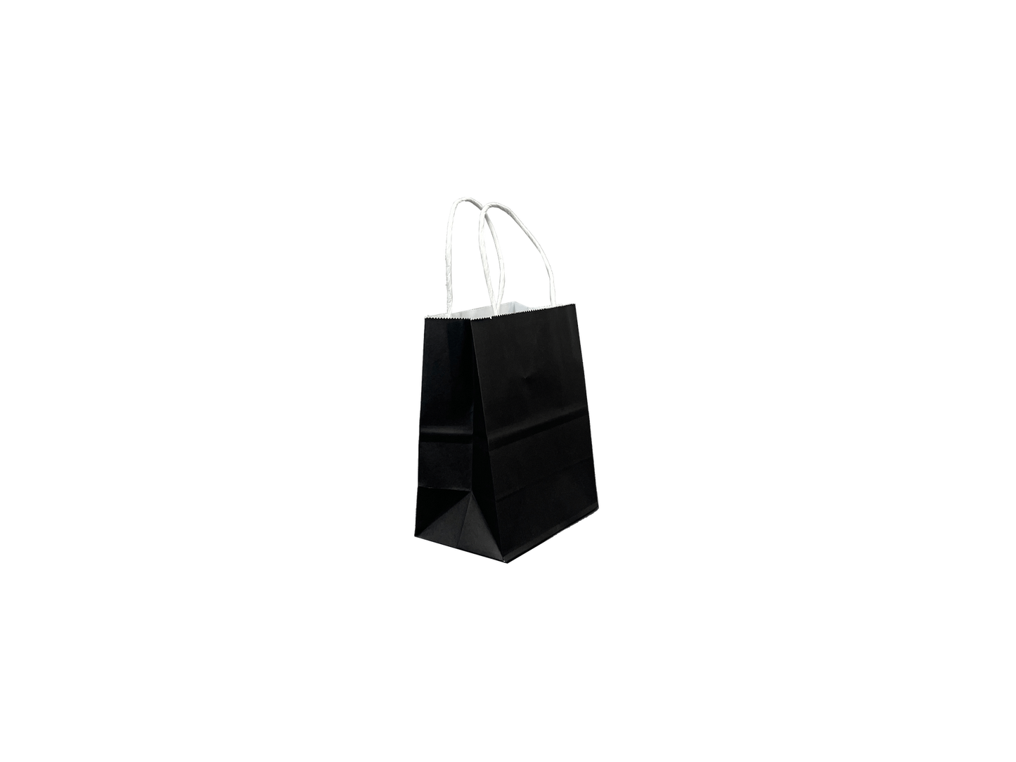 Black Paper Bags Mini 140x165+80mm 500PCS White Handle