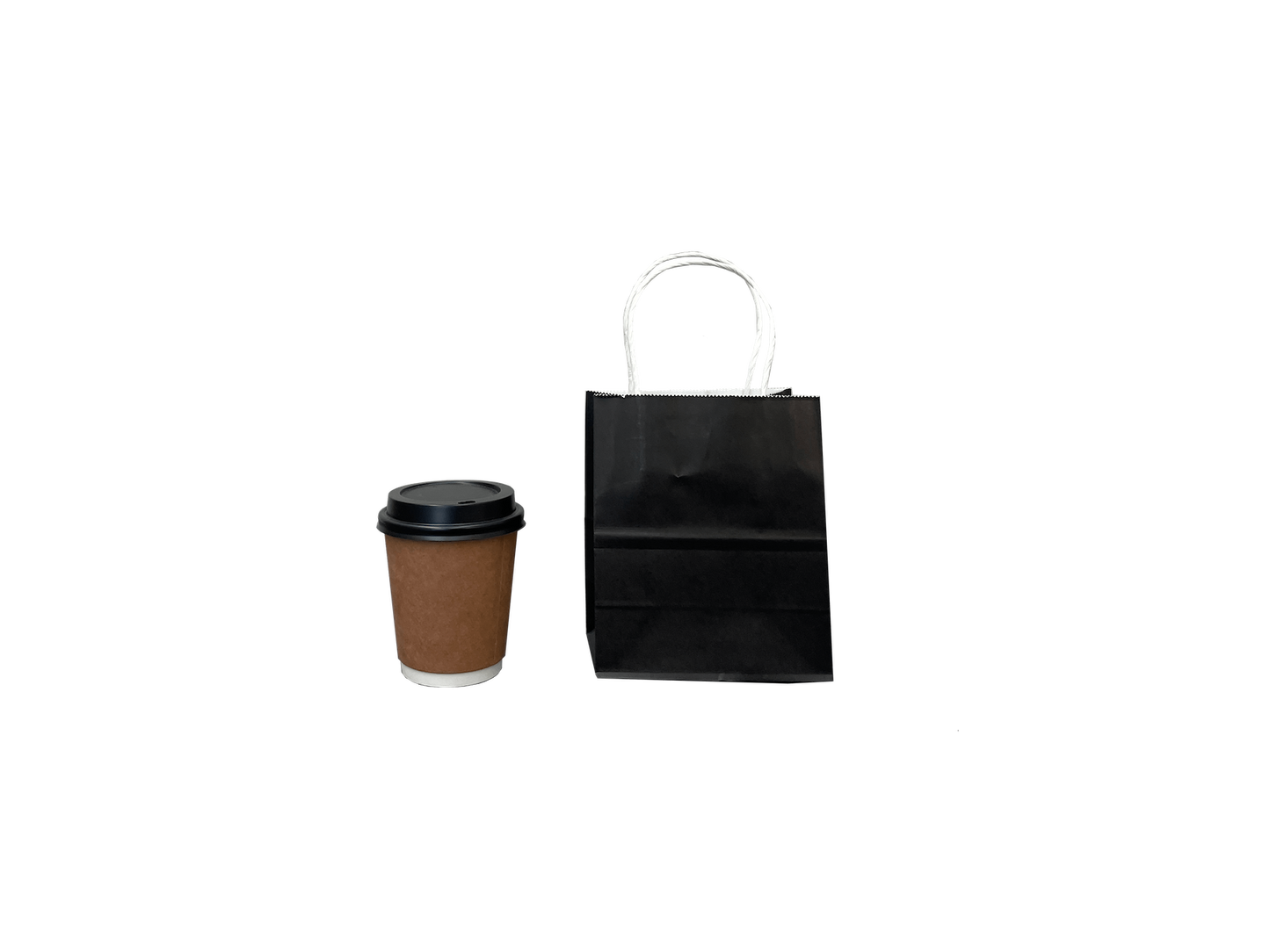 Black Paper Bags Mini 140x165+80mm 500PCS White Handle