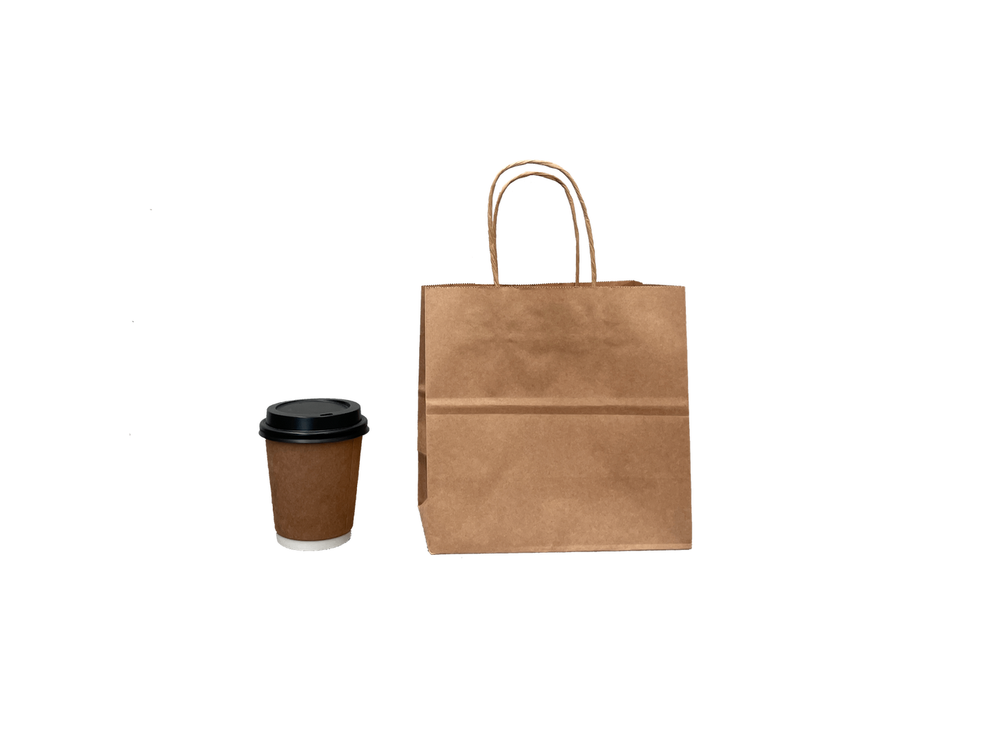 Brown Paper Bags Small Square 200x200+110mm 400PCS Brown Handle