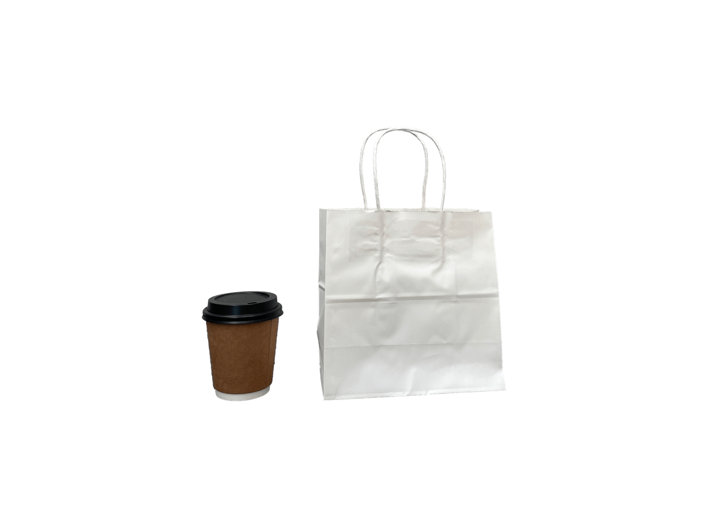 White Paper Bags Small Square 200x200+110mm 500PCS White Handle