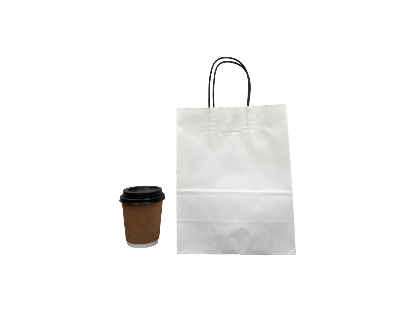 White Paper Bags #1 210x270+110mm 250PCS Black Handle