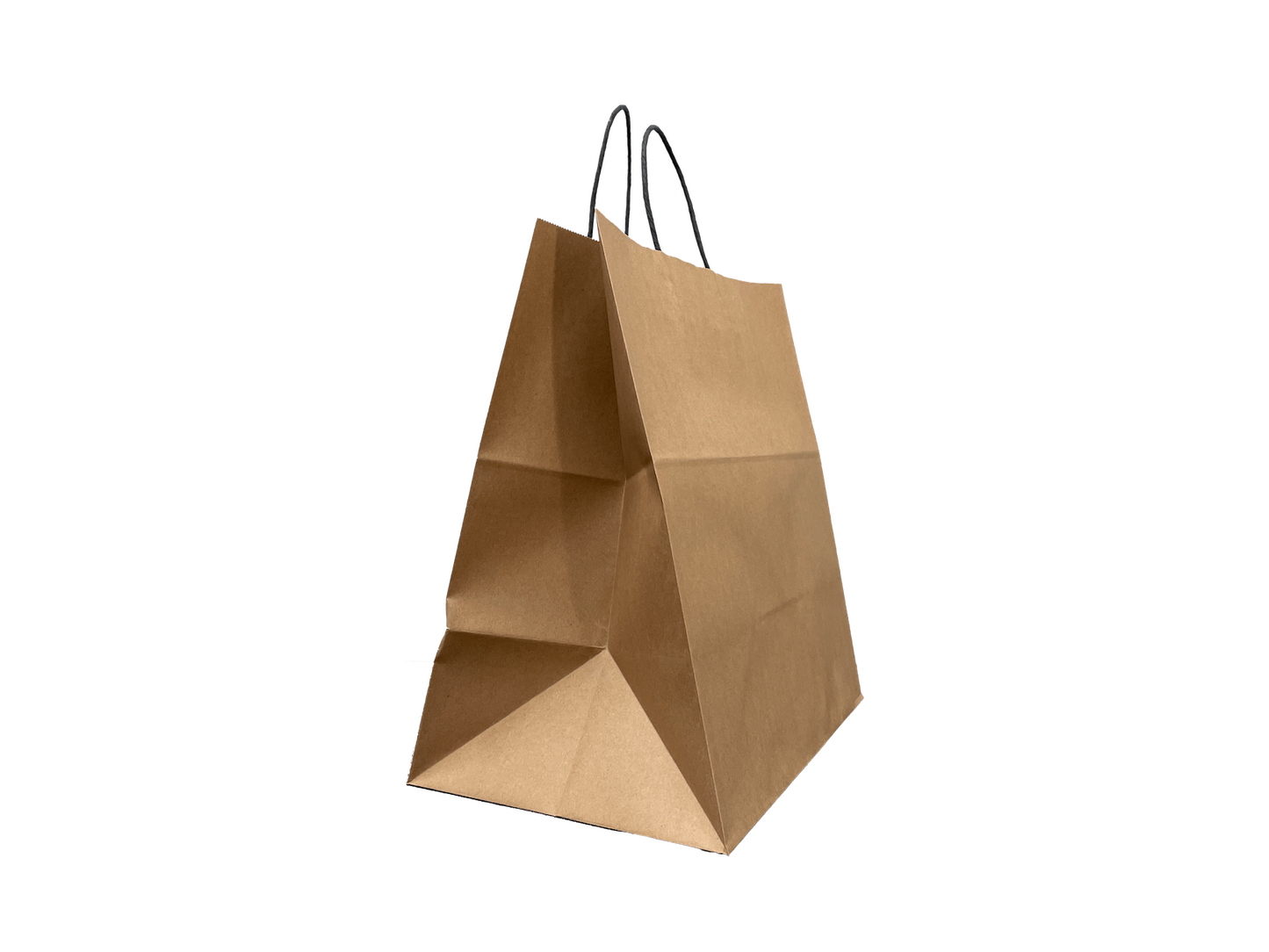 Brown Paper Bags Jumbo 355x370+220mm 150PCS Black Handle