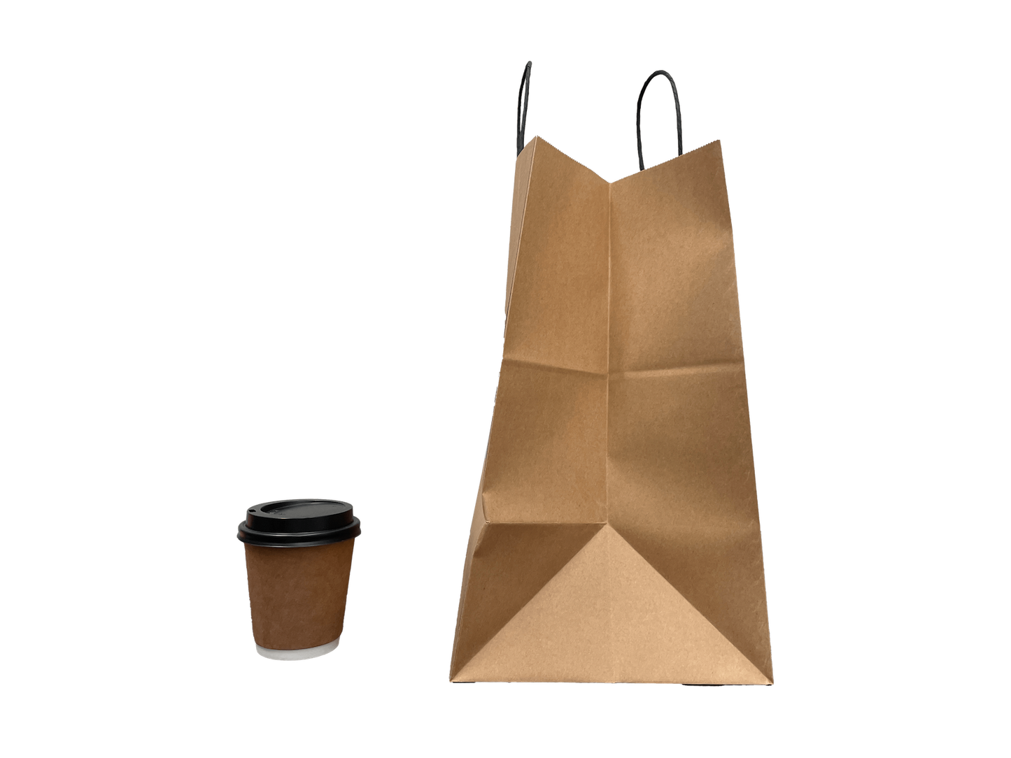 Brown Paper Bags Jumbo 355x370+220mm 150PCS Black Handle