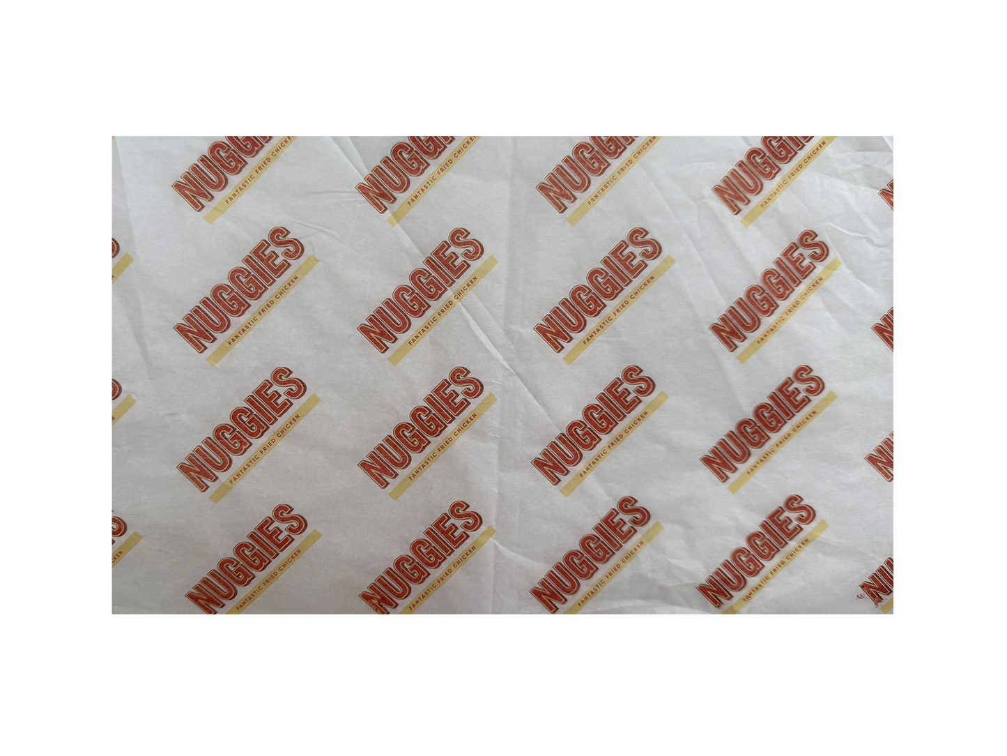 Custom Printed Greaseproof Paper White Full Size 400x660mm 1000PCS
