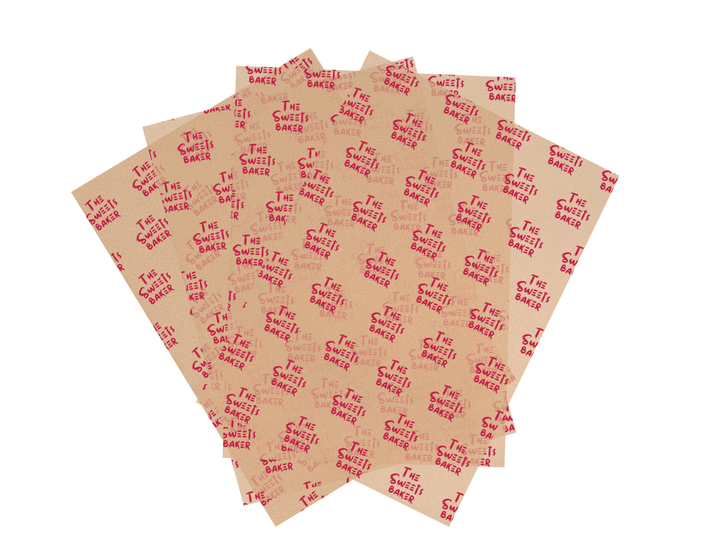 Custom Printed Greaseproof Paper Brown Unbleached Full Size 400x660mm 500PCS