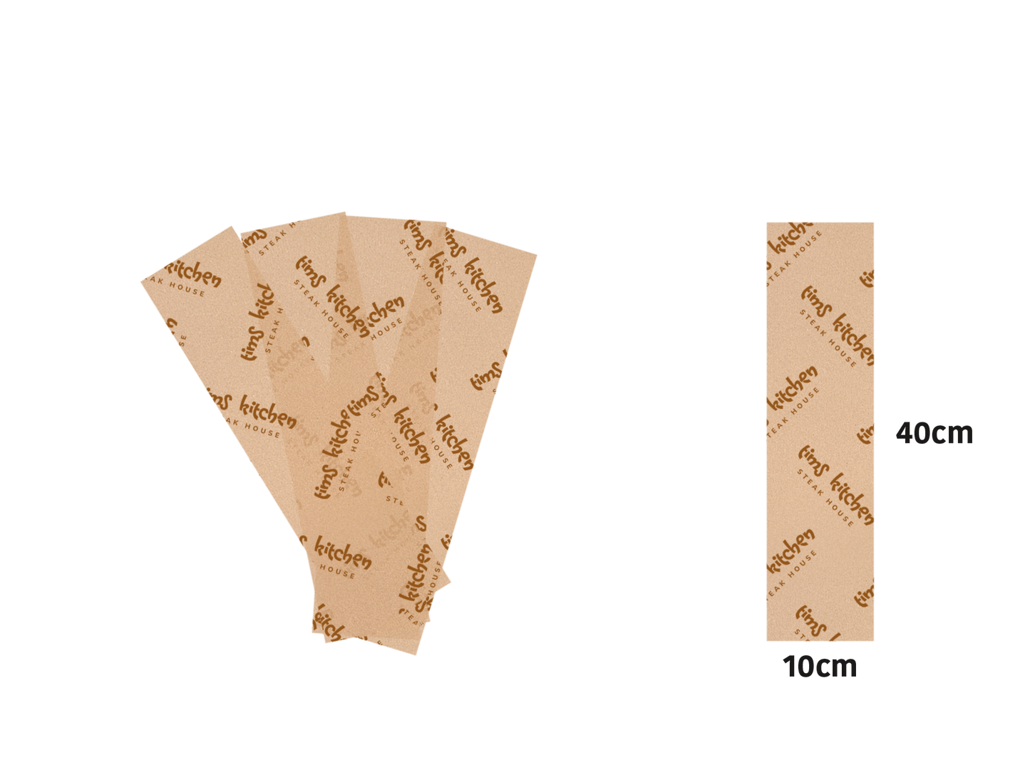 Custom Printed Greaseproof Sandwich Deli Wraps Brown Unbleached 400x100mm 1000PCS