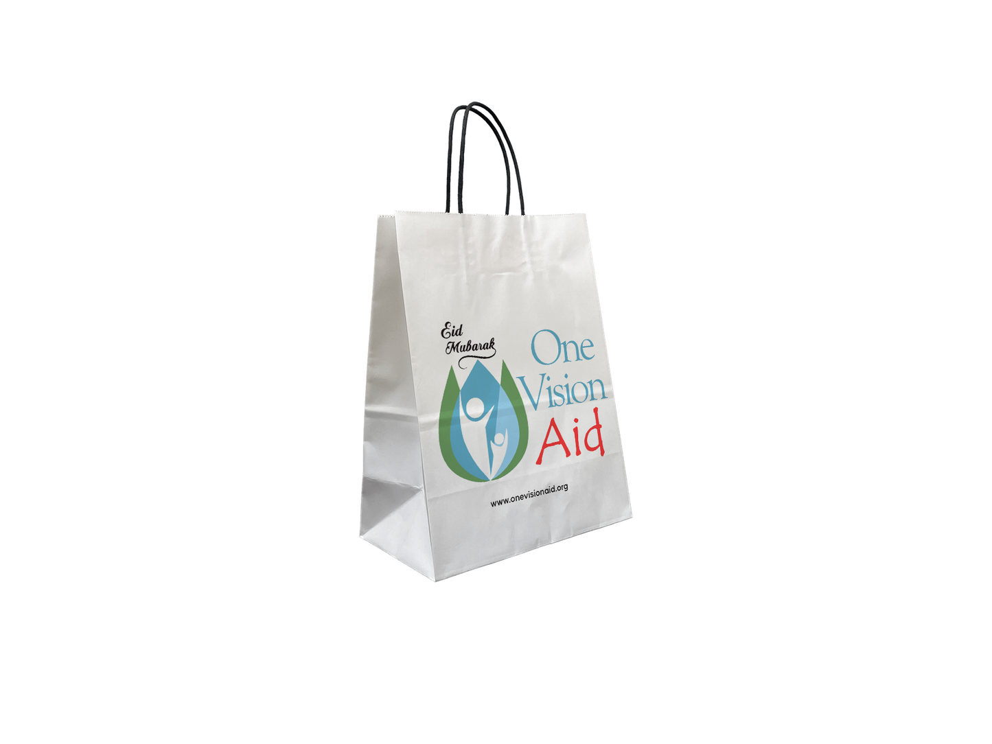 Custom Printed White Paper Bags 210x270+110mm 250PCS BTHP1W