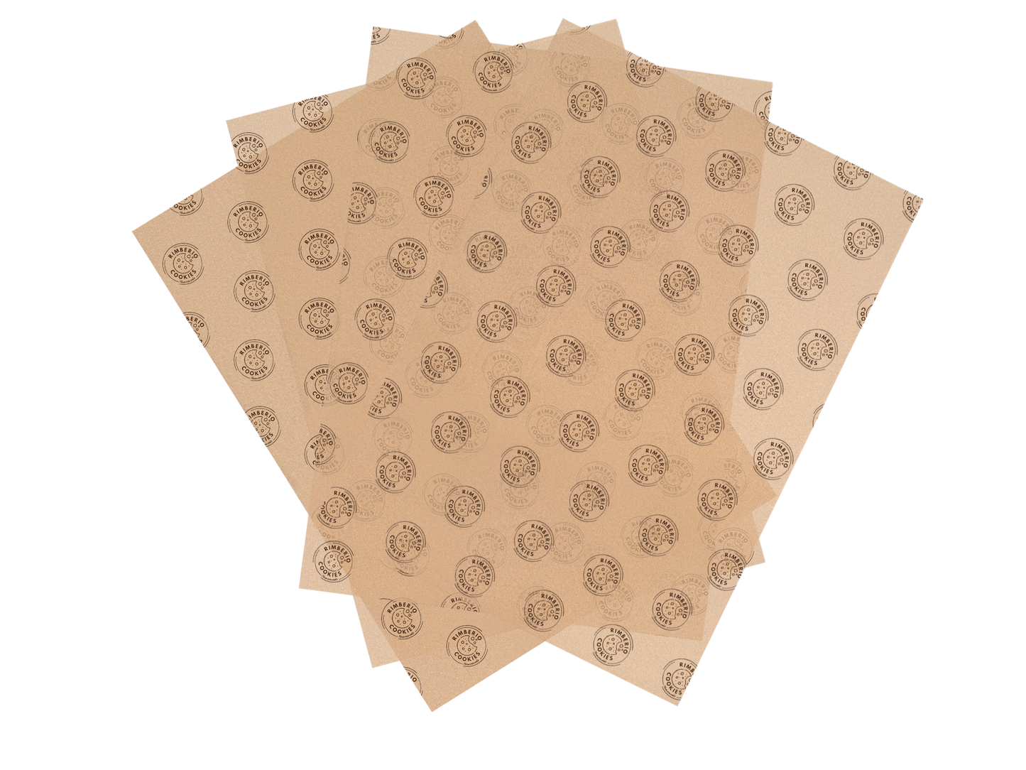 Custom Printed Greaseproof Paper Brown Unbleached Full Size 400x660mm 500PCS