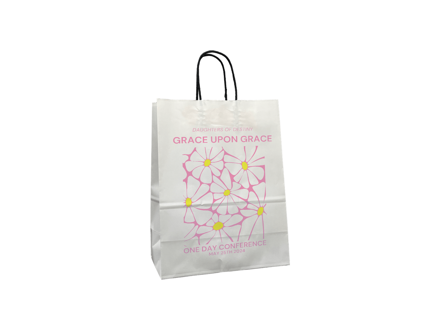 Custom Printed White Paper Shopping Bags 250x330+130mm 250PCS BTHP2W