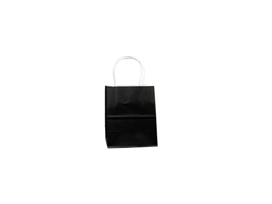 Black Paper Bags Mini 140x165+80mm 500PCS White Handle