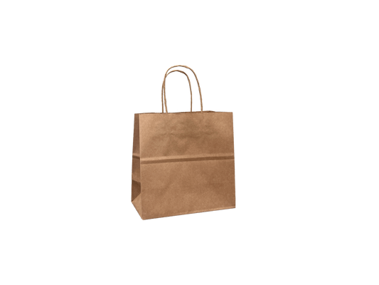 Brown Paper Bags Small Square 200x200+110mm 400PCS Brown Handle