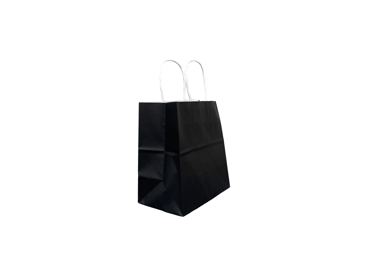 Black Paper Bags Small Square 200x200+110mm 500PCS White Handle