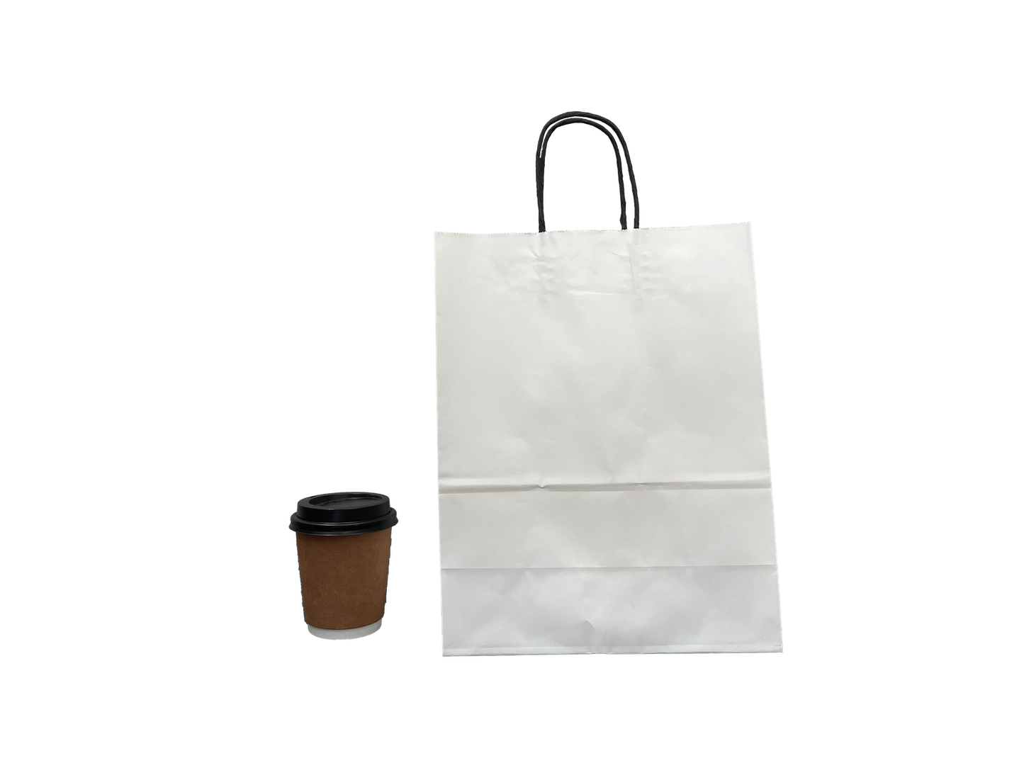 White Paper Bags #2 250x330+130mm 250PCS Black Handle