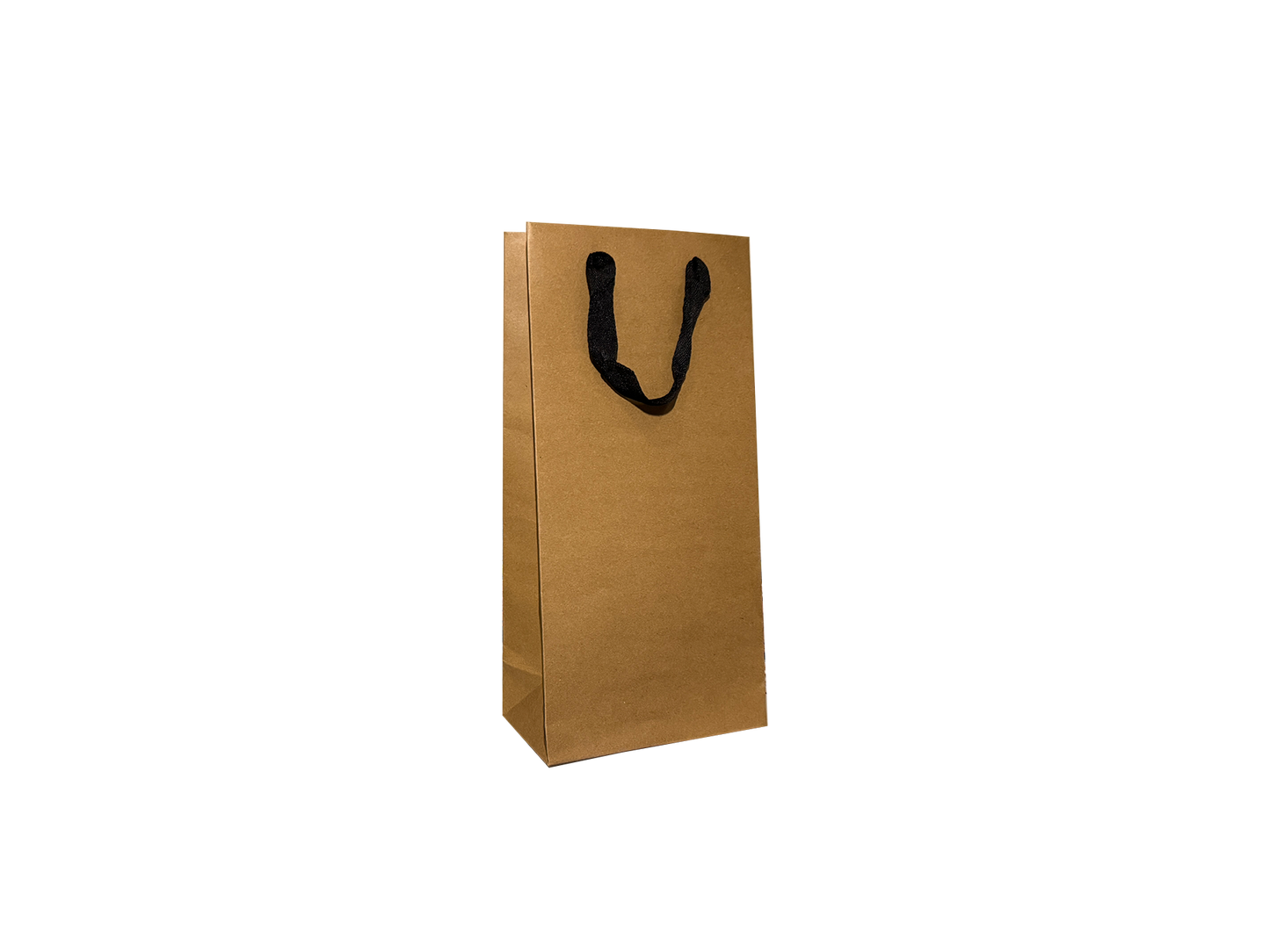 200PCS 2 Bottle Brown Paper Wine Bag with Ribbon Handle Baseboard