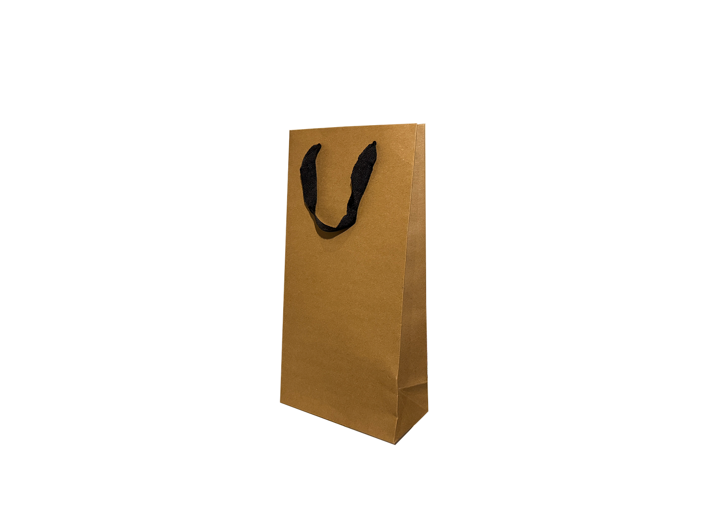 200PCS 2 Bottle Brown Paper Wine Bag with Ribbon Handle Baseboard