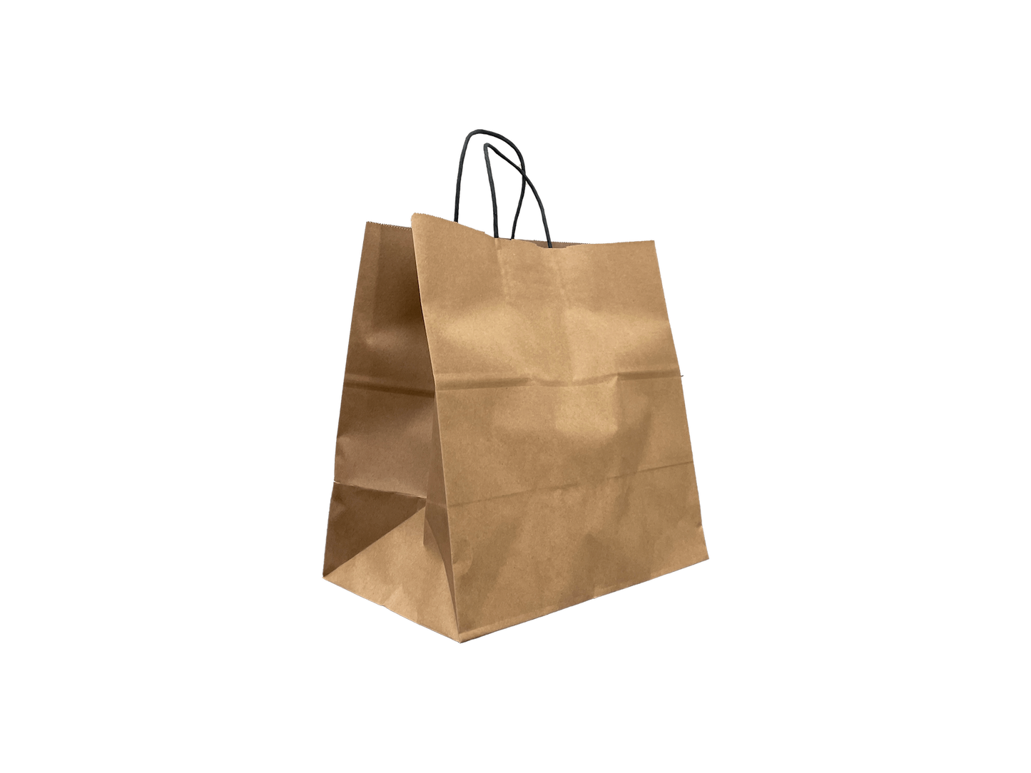 Brown Paper Bags Large 305x305+180mm 250PCS Black Handle