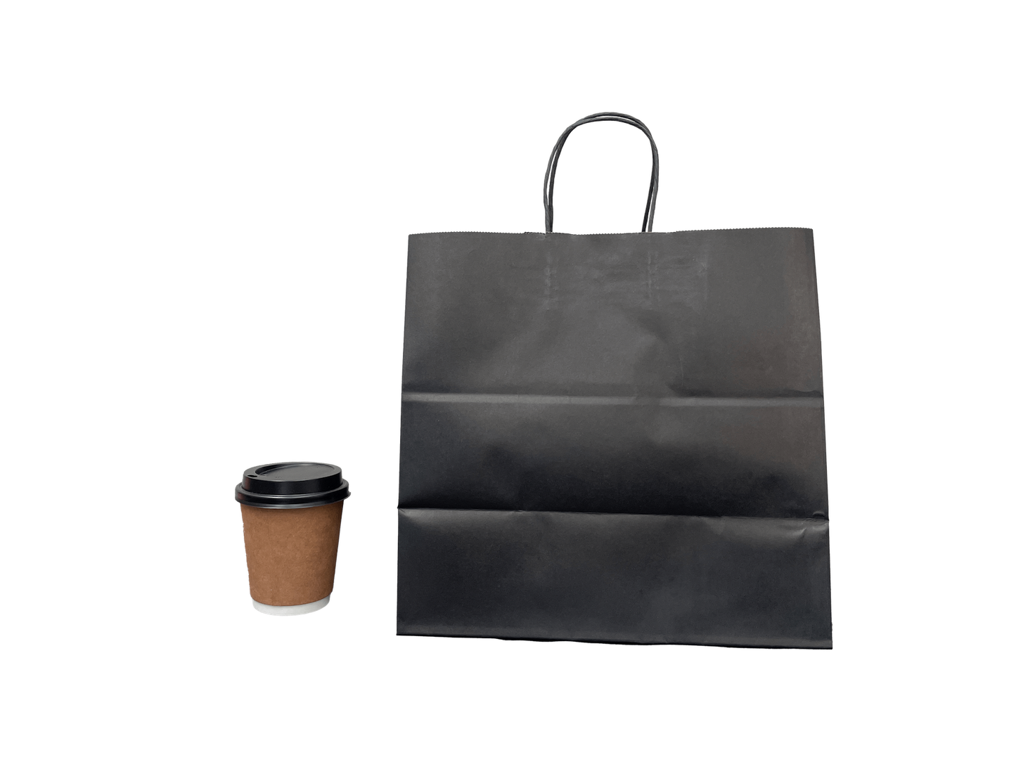 Black Paper Bags Large 305x305+180mm 250PCS Black Handle