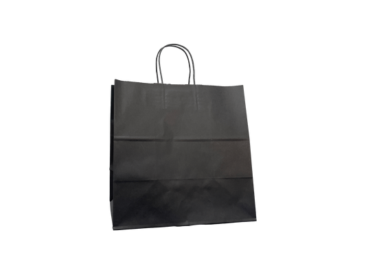 Black Paper Bags Large 305x305+180mm 250PCS Black Handle