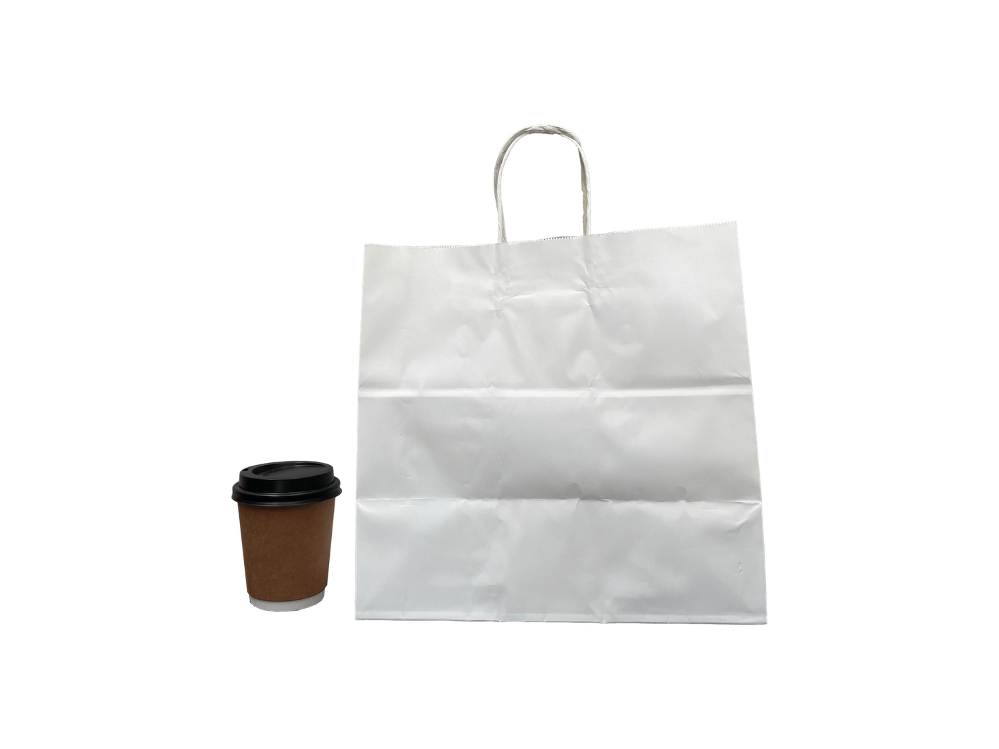 White Paper Bags Large 305x305+180mm 250PCS White Handle