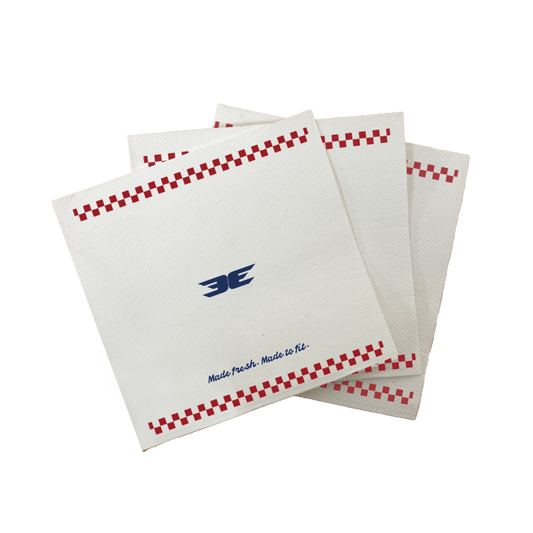 Custom Printed Cocktail Napkins 240x240mm 1/4 Fold White