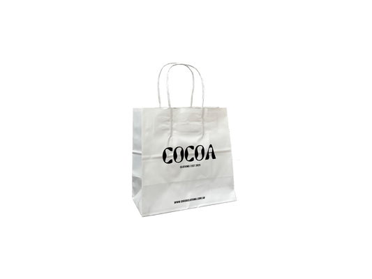 Custom Printed White Boutique Gift Paper Bags 200x200+110mm THPSSW 400PCS