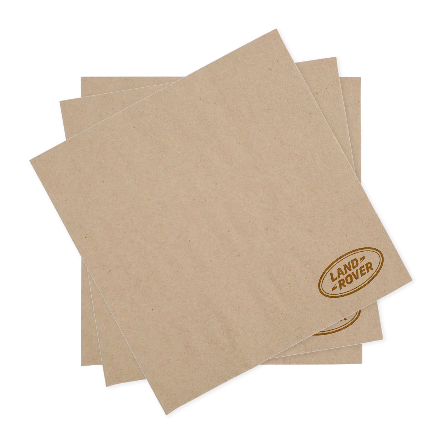 Custom Printed Lunch Napkins 300x300mm 1/4 Fold Brown Unbleached