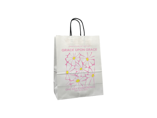 Custom Printed White Paper Shopping Bags 250x330+130mm 250PCS BTHP2W