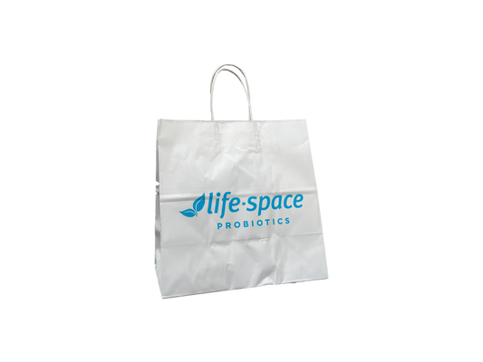 Custom Printed Small Takeaway Bags White 280x280+150mm 250PCS THPMW