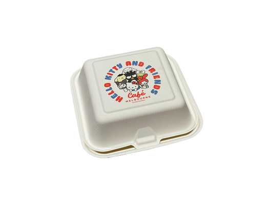 Custom Printed Sugarcane Burger Box 6'' 400PCS