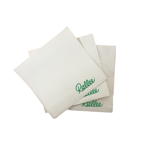 Custom Printed Lunch Napkins 300x300mm 1/4 Fold White