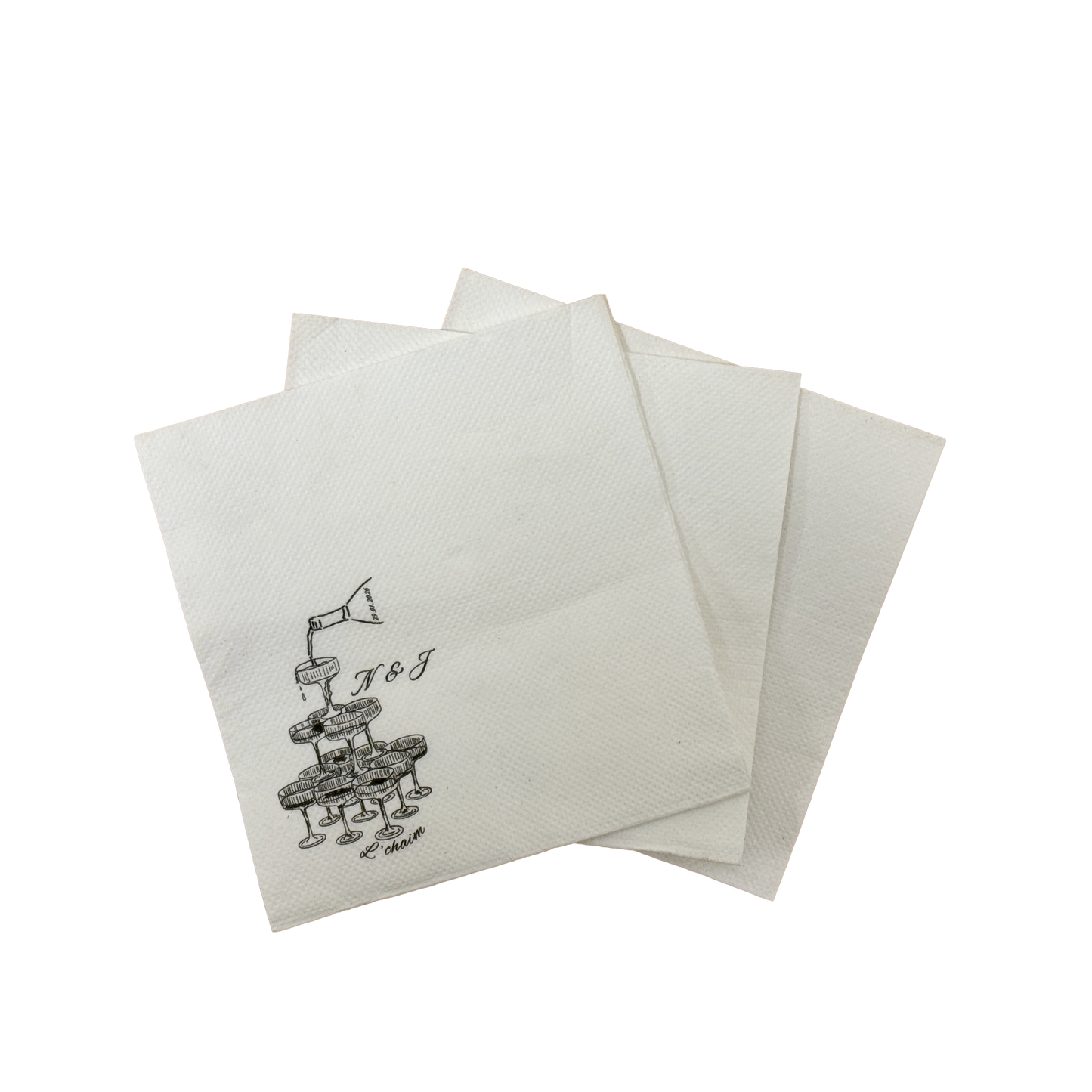 Custom Printed Lunch Napkins 300x300mm 1/4 Fold White